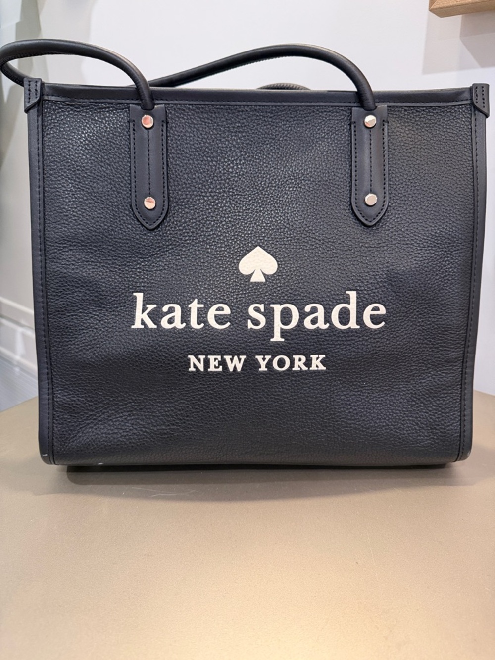 kate spade Black Logo Leather Tote